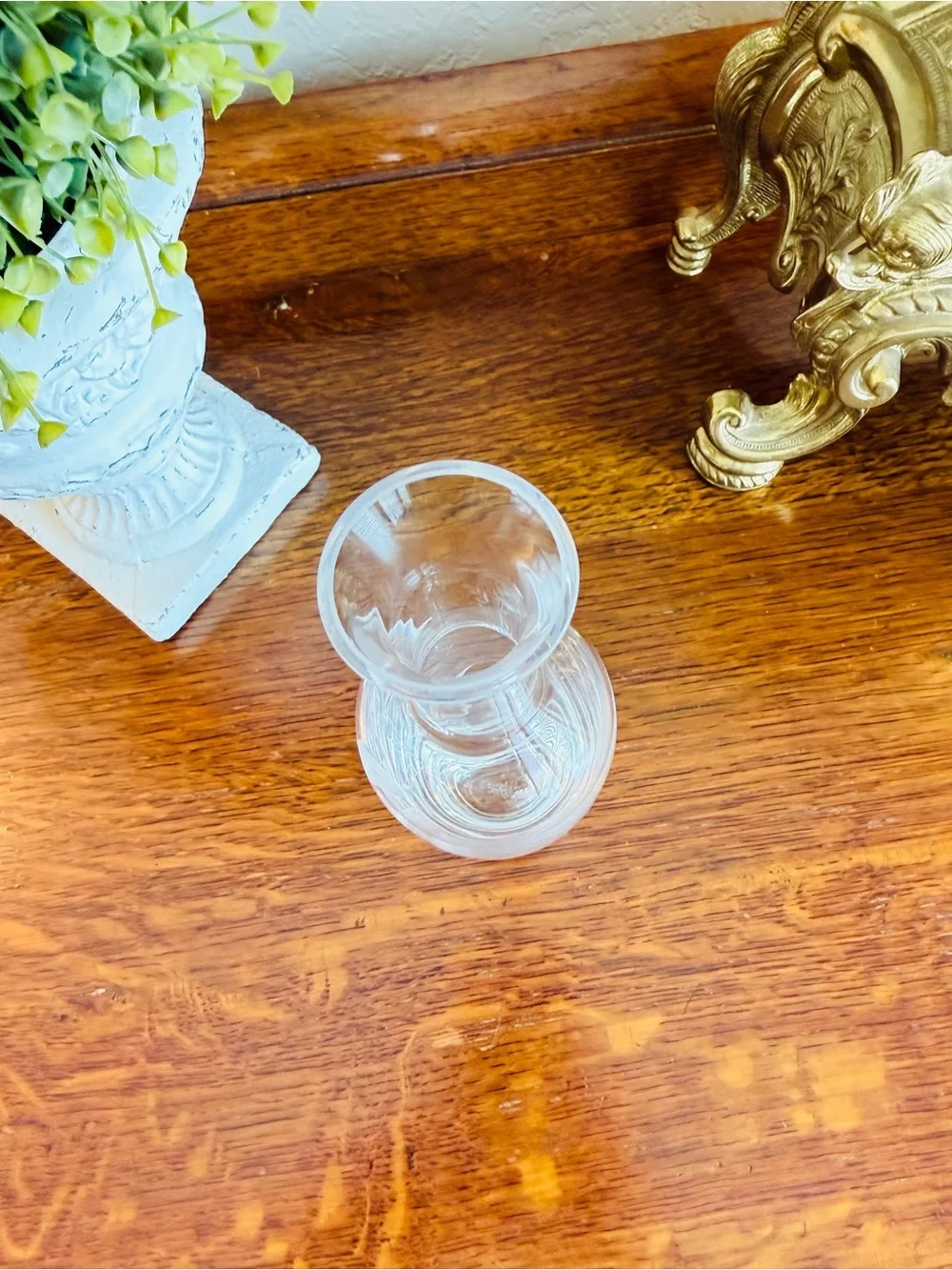 Lenox Etched Crystal Bud Vase – Elegant 7.5” Floral Design